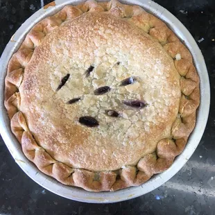 two pies on a table