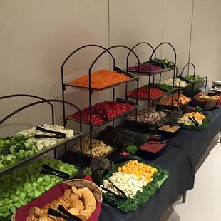 a buffet of food