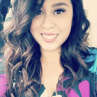 After her magic haircut...lots of volume