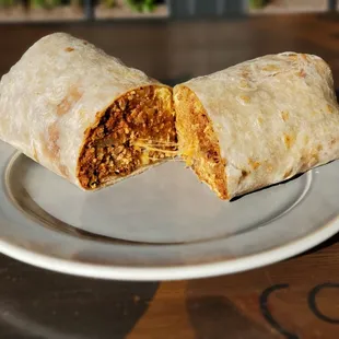 Chorizo breakfast burrito done right!  Nice spice