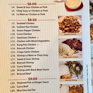 Lunch special menu Sept 24,2021