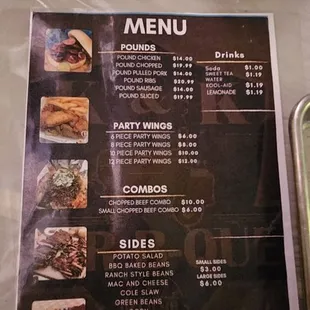 Limited but ample menu.