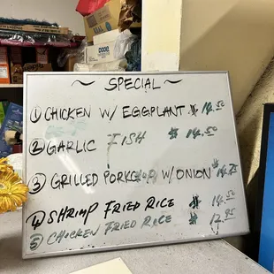 Menus as of Nov 2023