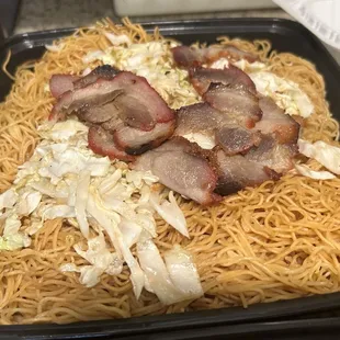 Noodles w/ cabbage and Char Siu - Great texture but lacked in flavor... Char Siu pieces helped but didn't save the dish