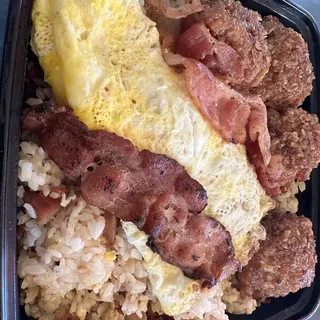 6. Garlic Chicken with 2 Eggs, Fried Rice & 2 Bacons