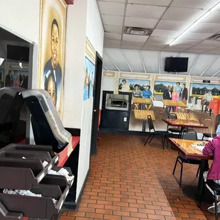 the inside of a restaurant