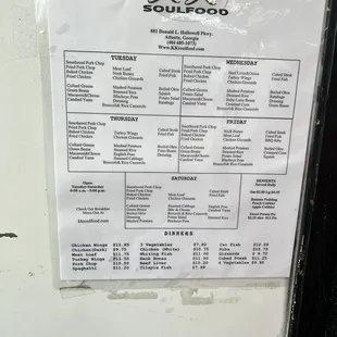 Menu as of 10/05/22