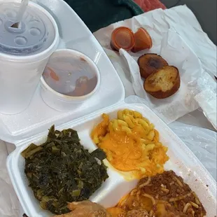 Homemade Southern Sweet Tea was delicious with spaghetti dinner , mac n cheese, greens &amp; cornbread