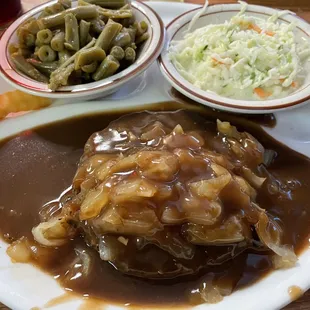 Hamburger Steak with onions &amp; gravy!