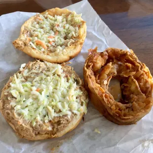 BBQ sandwich for $2.95 with an onion ring on the side