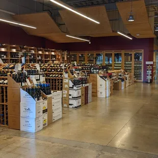 rows of wine bottles