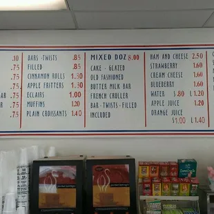 The menu!