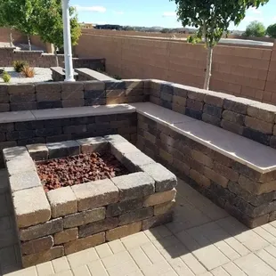 I had K&amp;M Landscaping install me a fireplace and a bench