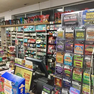 Wall of vices.  Smokes &amp; lottery