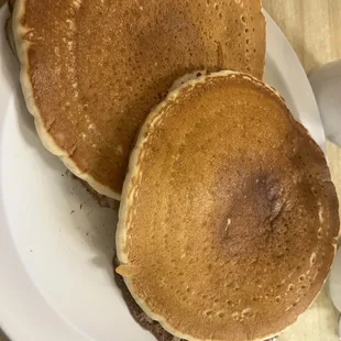two pancakes on a plate