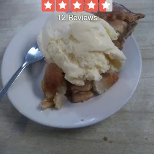 a plate of food with ice cream