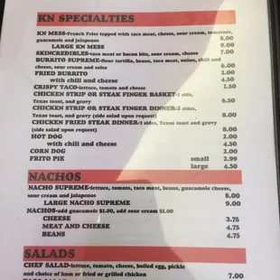 menu