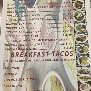 New Mexican menu items