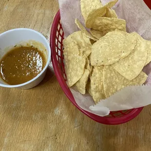 Complimentary chips and salsa