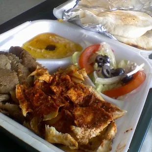 Shawarma and Chicken plate.