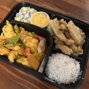 a meal in a plastic container