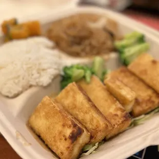 Grilled tofu lunch $12. I wish they would cook tofu like spicy pork instead of only grill/ fry it.
