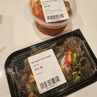 Marinated crab and kimchi