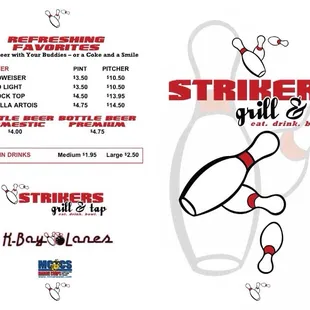 Menu at Strikers Grill &amp; Tap, page 1