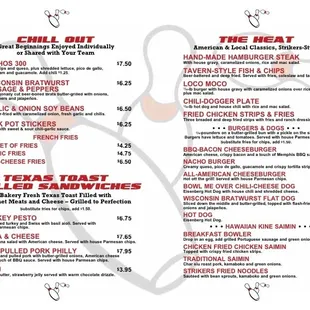 Menu at Strikers Grill &amp; Tap, page 2