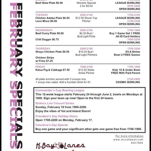 Check out the website to see the monthly specials! Here's for February :D