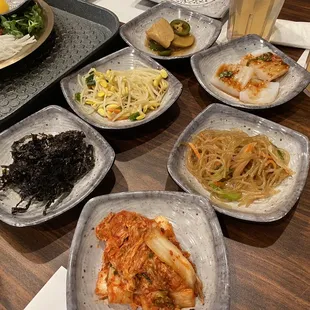 a variety of asian food