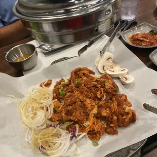 a plate of food on a table