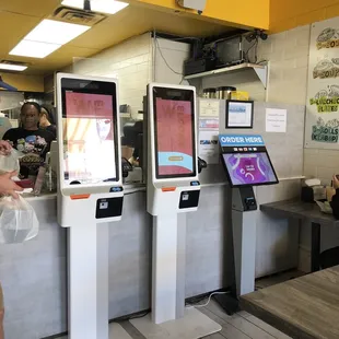 Place your order and pay at these stations.
