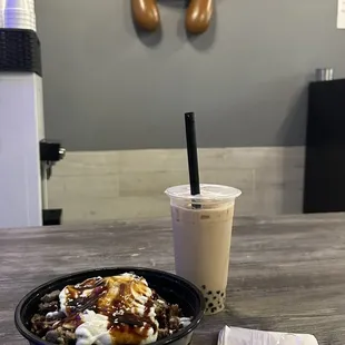 Beef Bulgogi Bowl &amp; Boba milk tea
