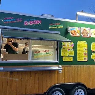 Here's the K-bop Hawaii food truck at Happy Valley Station.