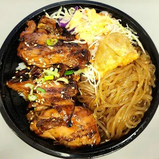 Chicken Kbop lunch special, $9.99. Similar to dinner portion but has shredded cabbage instead of veggies. The chicken was very dry.