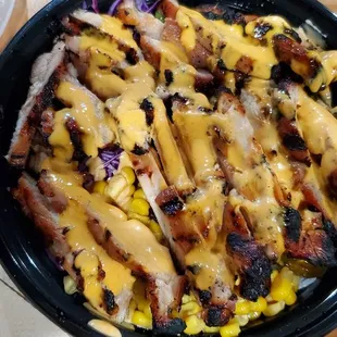 Grilled chicken w/ white rice &amp; spicy mayo