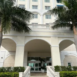Outside, hotel entrance