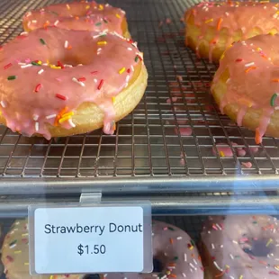 strawberry donut with sprinkles