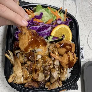 Chicken and Fried Shrimp