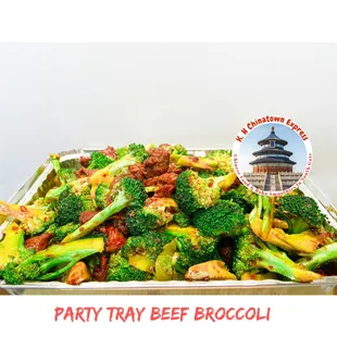 Party tray beef broccoli