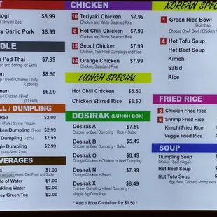 menu