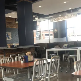 Inside booths and tables