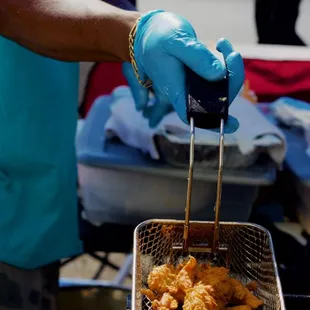 Golden brown Fried Shrimp.