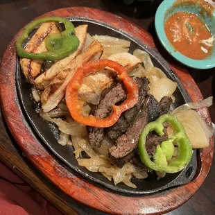 K-Machos Fajitas beef and chicken