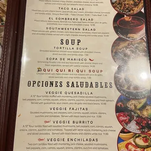 Salad soup menu