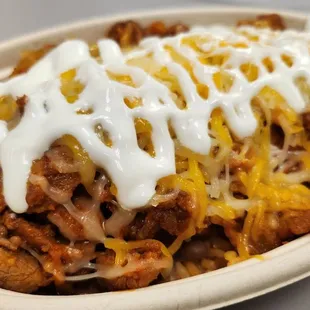 a close up of a plate of food