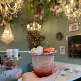 Strawberry lychee mocktail