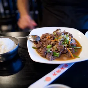 a plate of food on a table