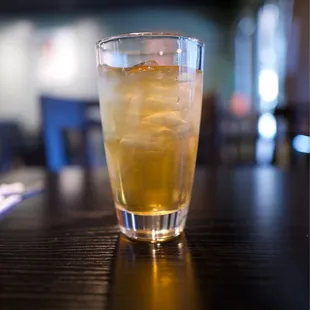 a drink on a table